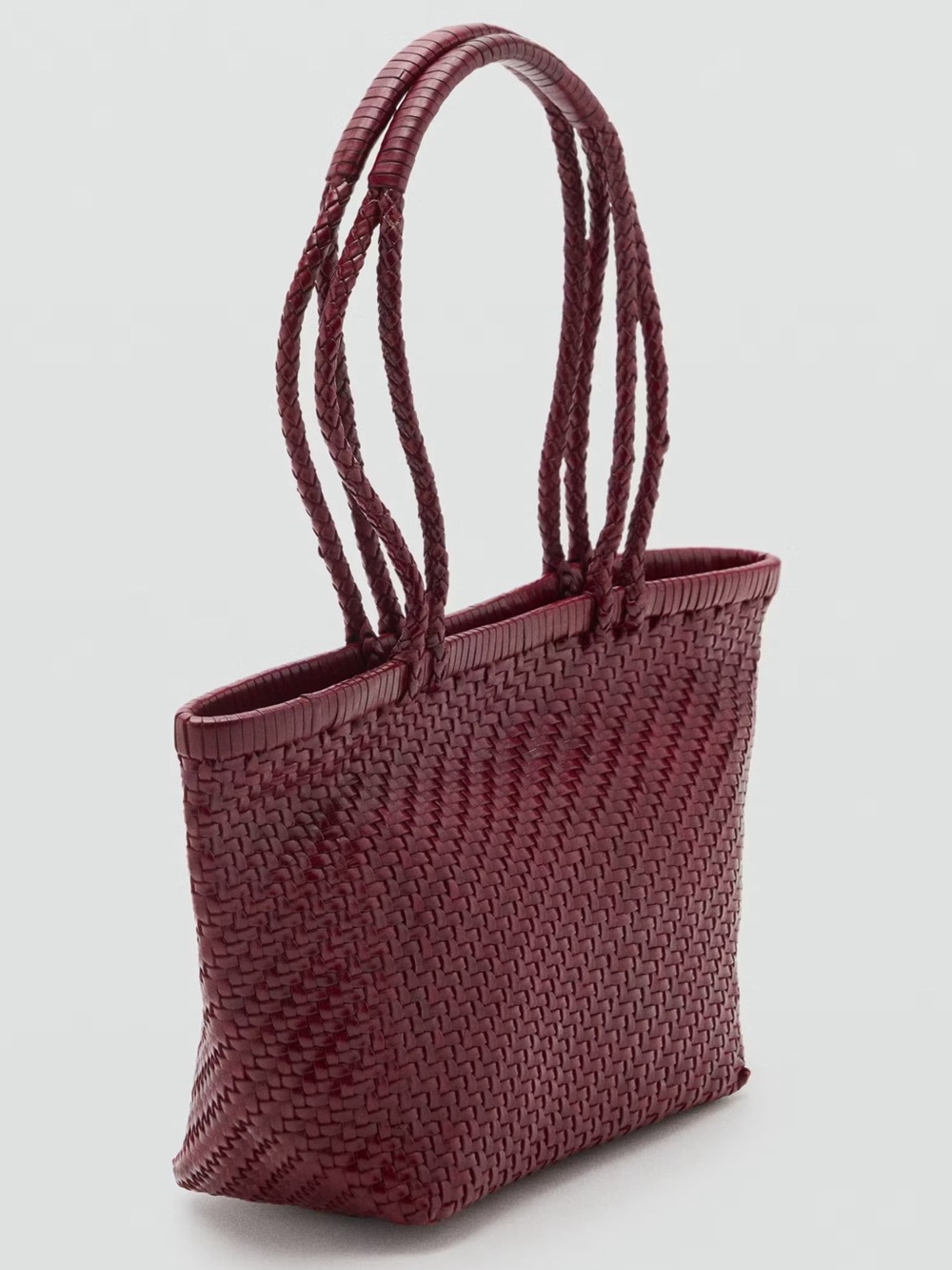 Mango Braided Genuine Leather Bag - Picture 3 of 5